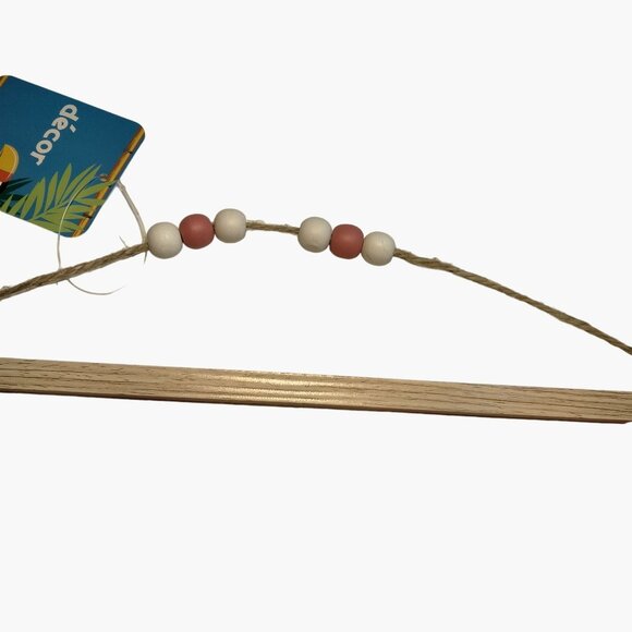 Aloha Flamingo Sign Hanging Wall Decor  Beaded String Pink White Beachy Coastal - Picture 3 of 6